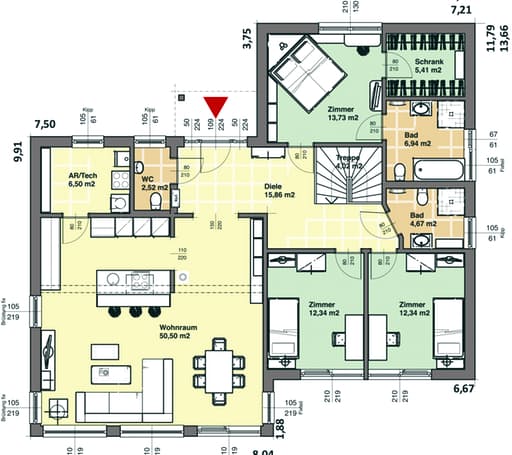 ELK Bungalow 135 (Effizienzhaus 55) floor_plans 1