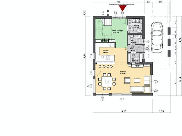Fertighaus ELK Comfort 164 Trendline von ELK Fertighaus Schlüsselfertig ab 293650€, Satteldach-Klassiker Grundriss 2