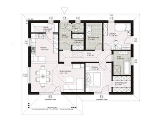 Fertighaus ELK All in One Bungalow 102 - Satteldach von ELK Fertighaus, Bungalow Grundriss 1