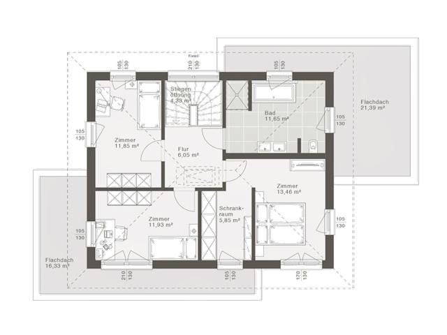 Fertighaus ELK All in One 131 - Walmdach von ELK Fertighaus, Stadtvilla Grundriss 2