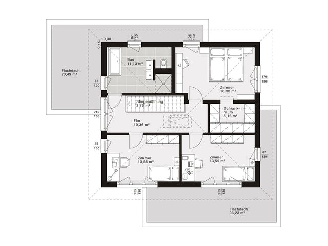 Fertighaus ELK All in One 148 - Walmdach von ELK Fertighaus, Stadtvilla Grundriss 2