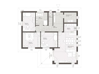 Fertighaus ELK Design Bungalow 122 - Walmdach von ELK, Bungalow Grundriss 1