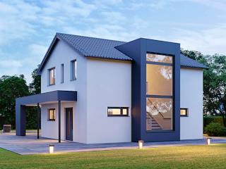 Fertighaus ELK Design 127 - Satteldach von ELK Fertighaus, Satteldach-Klassiker Außenansicht 2