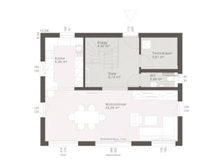 Fertighaus ELK Design 130 - Flachdach von ELK, Cubushaus Grundriss 1