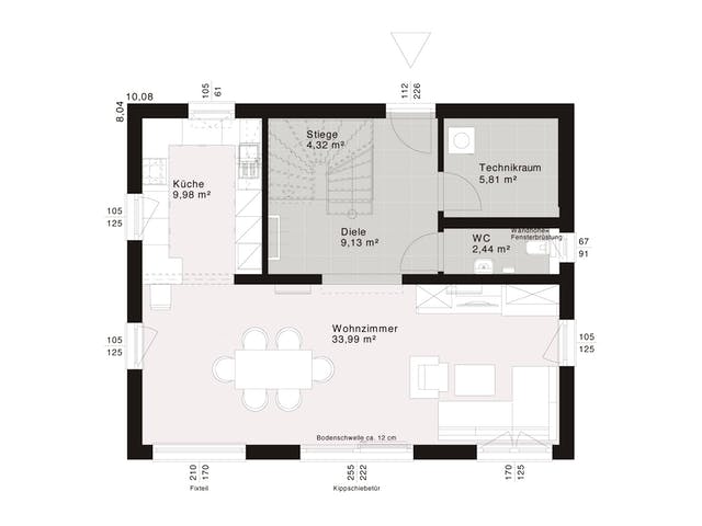 Fertighaus ELK Design 130 - Walmdach von ELK Fertighaus, Stadtvilla Grundriss 1