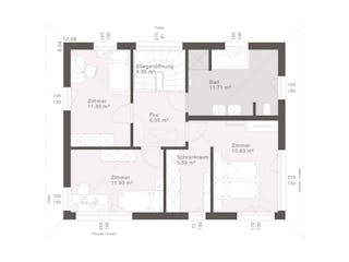 Fertighaus ELK Design 130 - Flachdach von ELK, Cubushaus Grundriss 2