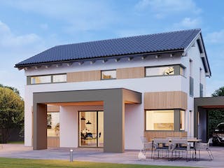 Fertighaus ELK Design 130 - Satteldach von ELK Fertighaus, Satteldach-Klassiker Außenansicht 3