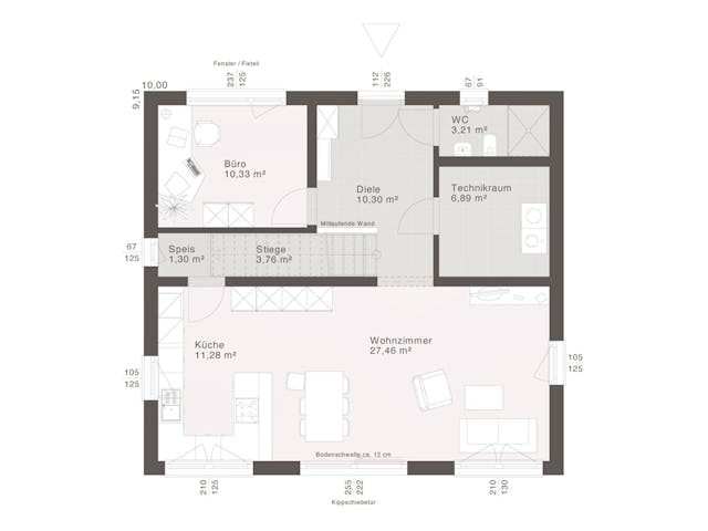 Fertighaus ELK Design 149 - Walmdach von ELK Fertighaus, Stadtvilla Grundriss 1