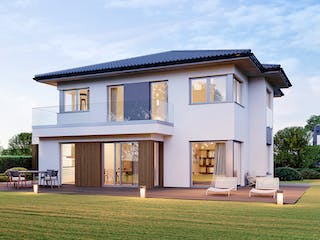 Fertighaus ELK Design 161 - Walmdach von ELK Fertighaus, Stadtvilla Außenansicht 1