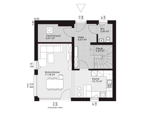 Fertighaus ELK Life 100 - Walmdach von ELK Fertighaus, Stadtvilla Grundriss 1