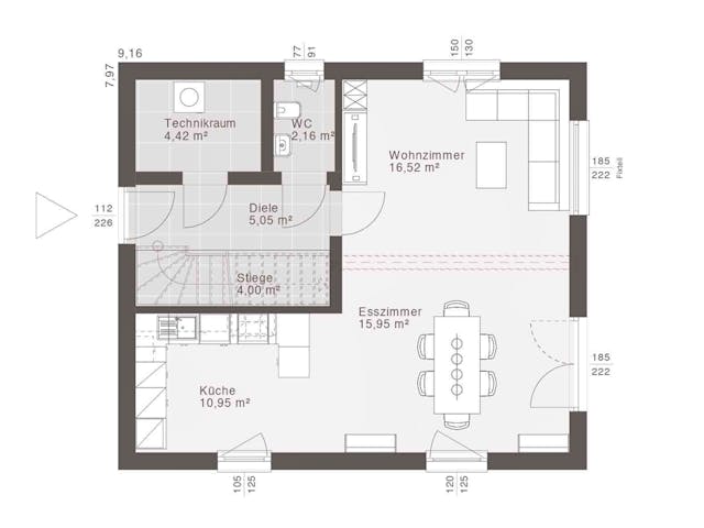 Fertighaus ELK Life 117 - Walmdach von ELK Fertighaus, Stadtvilla Grundriss 1