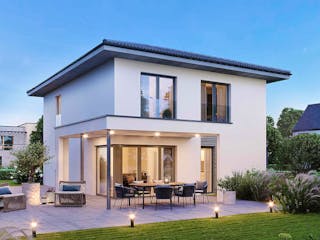 Fertighaus ELK Life 143 - Walmdach von ELK Fertighaus, Stadtvilla Außenansicht 1