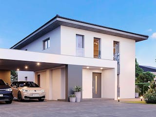 Fertighaus ELK Life 143 - Walmdach von ELK Fertighaus, Stadtvilla Außenansicht 2