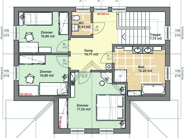 Fertighaus ELK Haus 146 von ELK Fertighaus Schlüsselfertig ab 224911€, Satteldach-Klassiker Grundriss 2