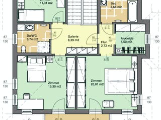Fertighaus ELK Haus 175 von ELK Fertighaus Schlüsselfertig ab 267620€, Stadtvilla Grundriss 1