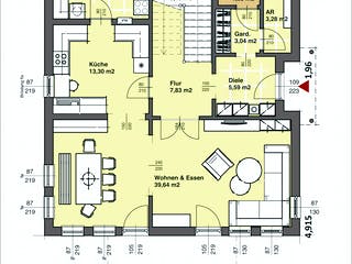 Fertighaus ELK Haus 175 von ELK Fertighaus Schlüsselfertig ab 267620€, Stadtvilla Grundriss 2