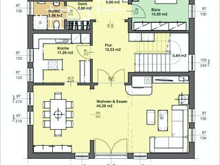 Fertighaus ELK Haus 214 von ELK Schlüsselfertig ab 305001€, Stadtvilla Grundriss 2