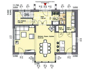Fertighaus ELK Haus 169 SD von ELK Fertighaus - Österreich Schlüsselfertig ab 212900€, Satteldach-Klassiker Grundriss 1