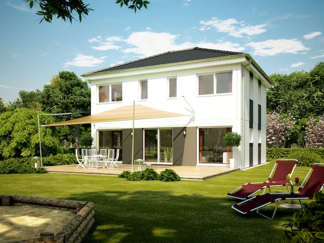 Fertighaus ELK Living 130 von ELK Fertighaus Schlüsselfertig ab 178901€, Stadtvilla Außenansicht 1