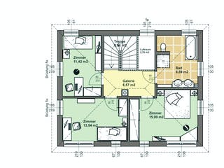 Fertighaus ELK Living 130 von ELK Fertighaus Schlüsselfertig ab 178901€, Stadtvilla Grundriss 1