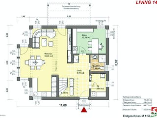 Fertighaus ELK Living 145 von ELK Fertighaus Schlüsselfertig ab 197993€, Satteldach-Klassiker Grundriss 2