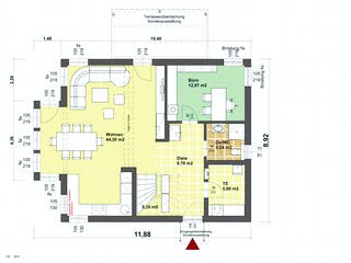 Fertighaus ELK Living 157 von ELK Fertighaus Schlüsselfertig ab 208552€, Satteldach-Klassiker Grundriss 2