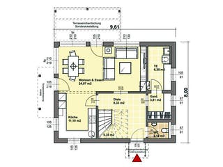 Fertighaus ELK Living 122 SD von ELK Fertighaus - Österreich Schlüsselfertig ab 172300€, Satteldach-Klassiker Grundriss 1