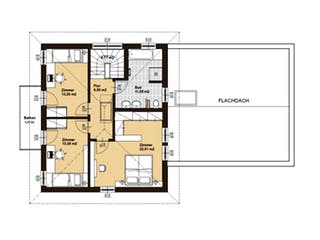 Fertighaus ELK Living 148 SD mit Anbau von ELK Fertighaus - Österreich Schlüsselfertig ab 257380€, Grundriss 2