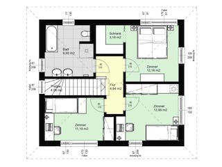 Fertighaus ELK Top Living 117 FD von ELK Fertighaus - Österreich Schlüsselfertig ab 166900€, Cubushaus Grundriss 2