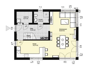 Fertighaus ELK Top Living 129 WD von ELK Fertighaus - Österreich Schlüsselfertig ab 178700€, Stadtvilla Grundriss 1