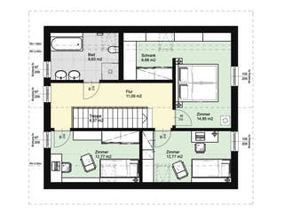 Fertighaus ELK Top Living 143 SD 42° von ELK Fertighaus - Österreich Schlüsselfertig ab 189900€, Grundriss 2