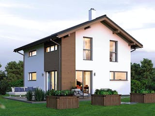 Fertighaus ELK Top Living 117 von ELK Fertighaus - Österreich Schlüsselfertig ab 201466€, Satteldach-Klassiker Außenansicht 1