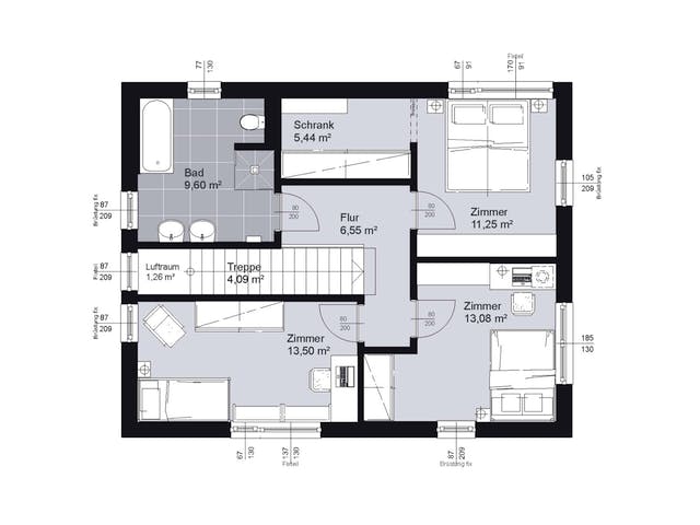 Fertighaus ELK Top Living 129 FD von ELK Fertighaus - Österreich Schlüsselfertig ab 213859€, Cubushaus Grundriss 2