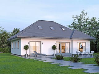 Fertighaus ELK HAUS BU 109 Walmdach 25° von ELK Fertighaus Schlüsselfertig ab 212845€, Bungalow Außenansicht 1
