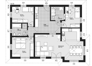 ELK HAUS BU 109 Walmdach 25° Grundriss