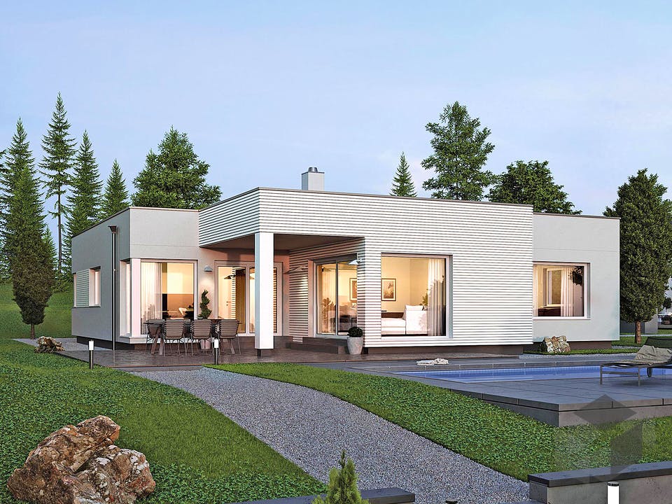 Einfamilienhaus ELK HAUS BU 140 Flachdach von ELK Fertighaus Fertighaus.de