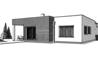 Fertighaus ELK HAUS BU 140 Flachdach von ELK Fertighaus Schlüsselfertig ab 264152€, Bungalow Außenansicht 3