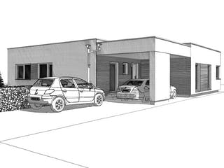 Fertighaus ELK HAUS BU 140 Flachdach von ELK Fertighaus Schlüsselfertig ab 264152€, Bungalow Außenansicht 4