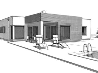 Fertighaus ELK HAUS BU 140 Flachdach von ELK Fertighaus Schlüsselfertig ab 264152€, Bungalow Außenansicht 5