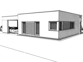 Fertighaus ELK HAUS BU 140 Flachdach von ELK Fertighaus Schlüsselfertig ab 264152€, Bungalow Außenansicht 6