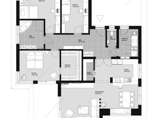 Fertighaus ELK HAUS BU 140 Walmdach 25° von ELK Fertighaus Schlüsselfertig ab 256860€, Bungalow Grundriss 1