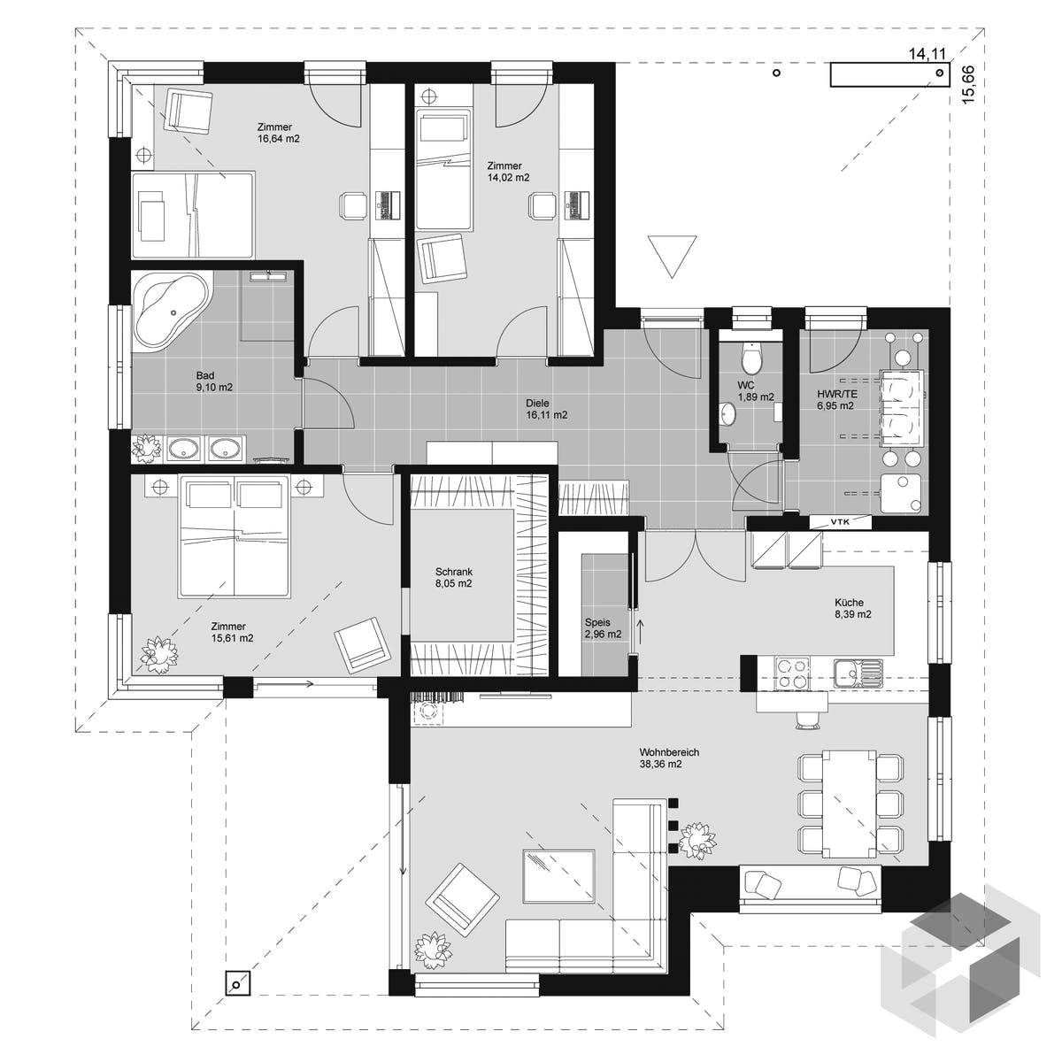 Einfamilienhaus Elk Haus Bu 140 Walmdach 25 Von Elk Fertighaus Fertighaus De