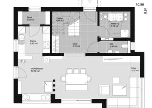 ELK HAUS 130 Walmdach 25° Grundriss