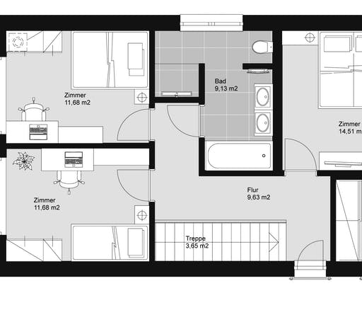 ELK HAUS 132 Flachdach Floorplan 2