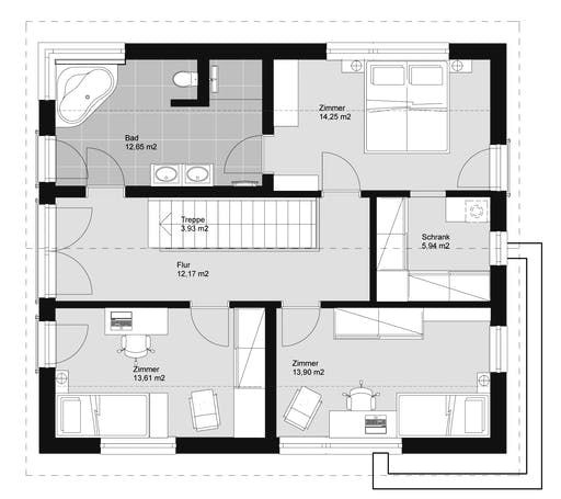 ELK HAUS 155 Satteldach 25 Floorplan 2