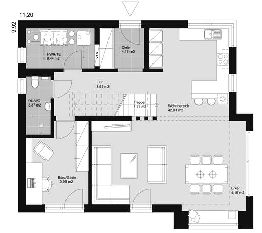 ELK HAUS 155 Satteldach 40 Floorplan 1
