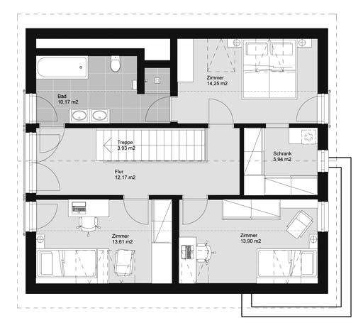 ELK HAUS 155 Satteldach 40 Floorplan 2