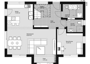 ELK HAUS 158 Satteldach 25° Grundriss