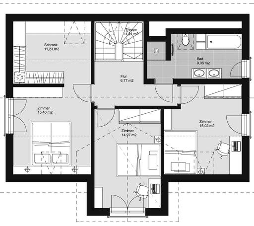 ELK HAUS 158 Satteldach 40° Floorplan 2