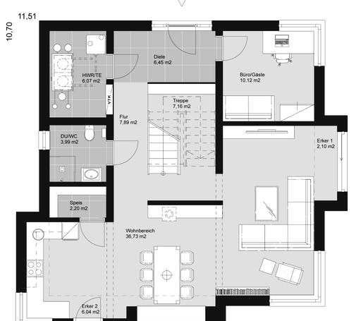 ELK HAUS 161 Walmdach Floorplan 1
